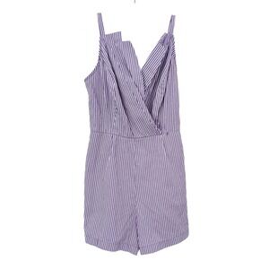 Lavender Stripe Wrap Romper Milk & Honey Striped Summer Playsuit M